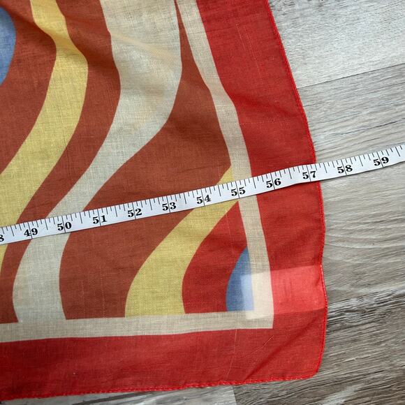 Solid & Striped Retro Wave Print Sheer Scarf Wrap Multicolor 35x57 - Picture 9 of 9